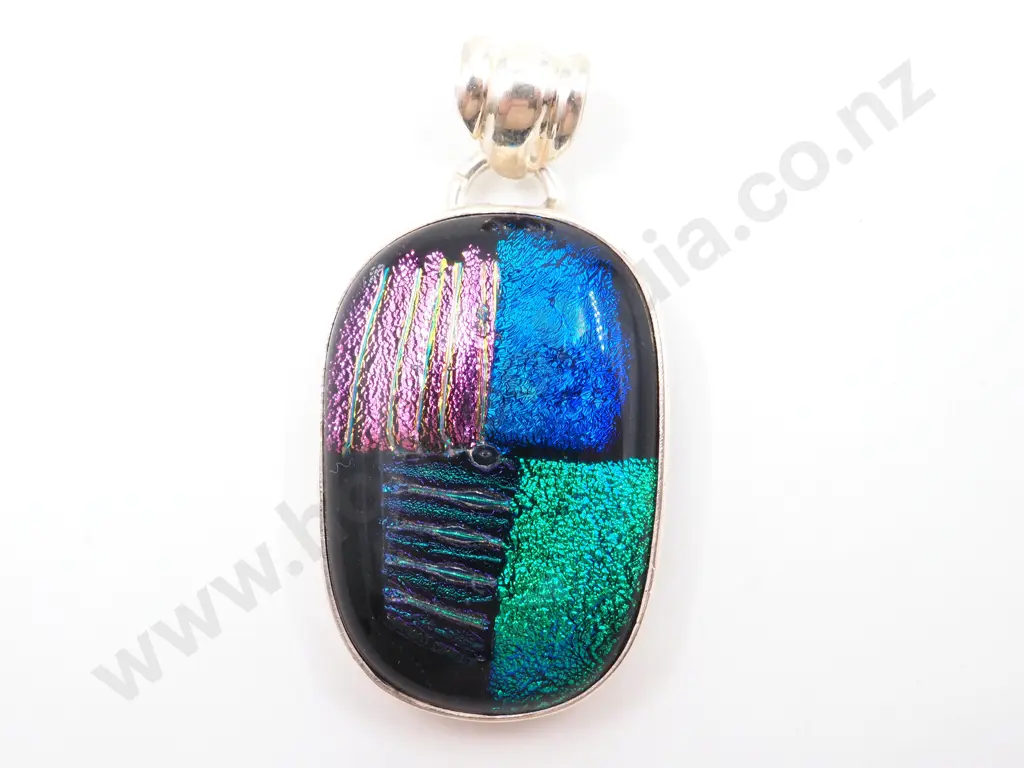 Sterling Silver & Coloured Glass Pendant Image 1++