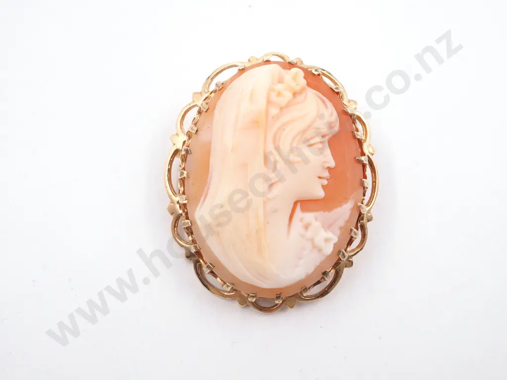 9ct Gold Cameo brooch Image 1++