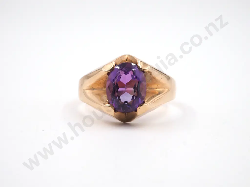 Art Deco 9ct Gold Amethyst Ring Image 1++