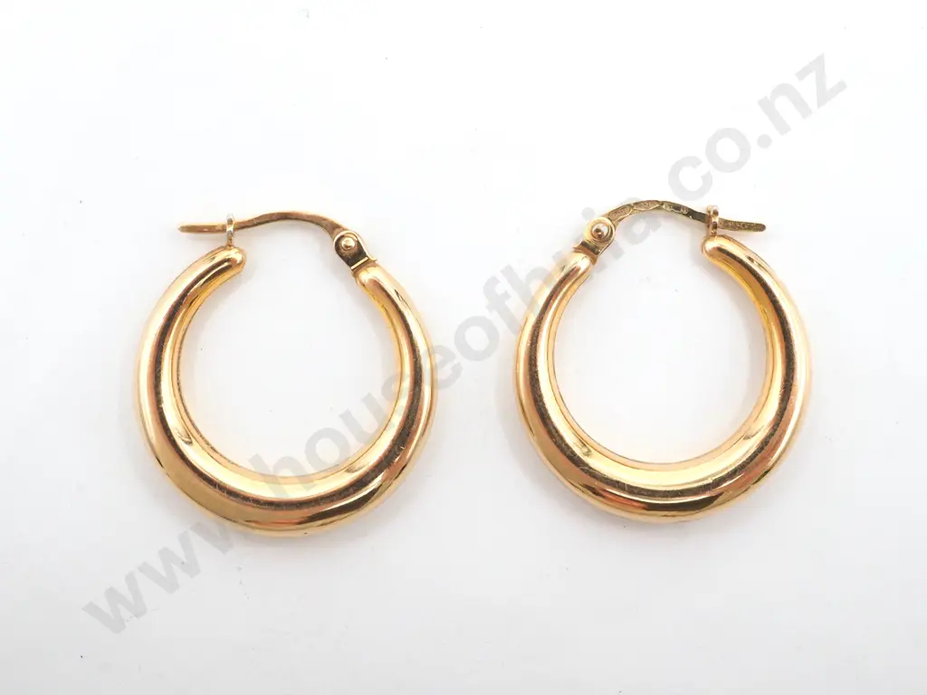 9ct Gold Hoop Earrings Image 1++