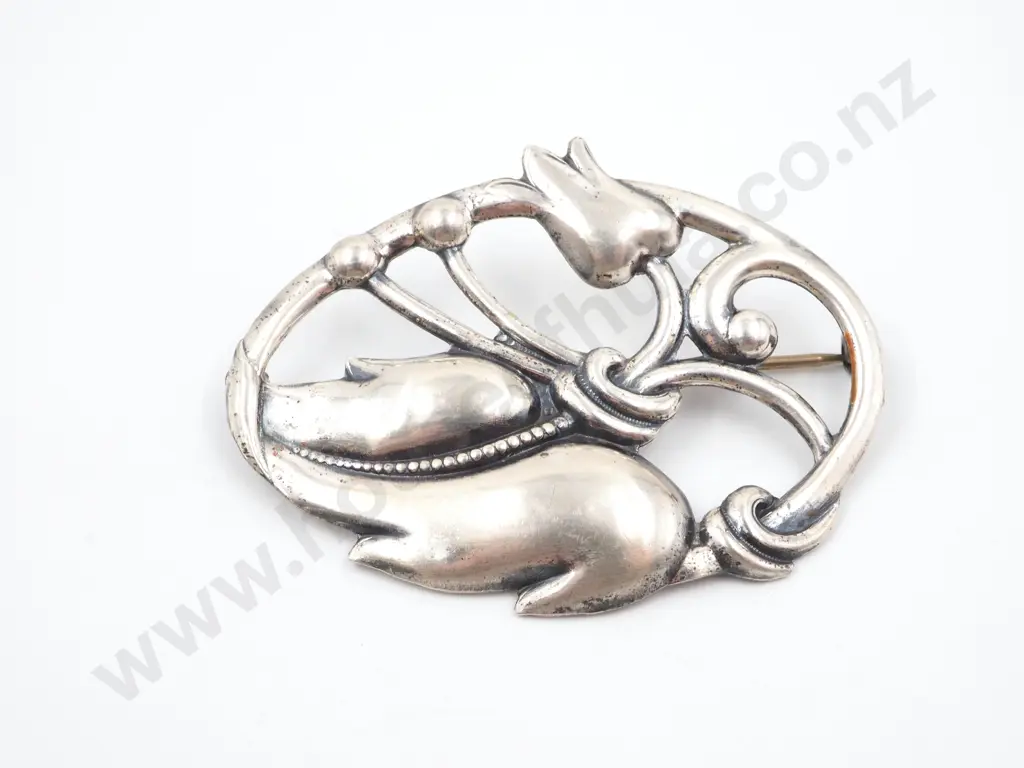 Sterling Silver Modernist Brooch Image 1++