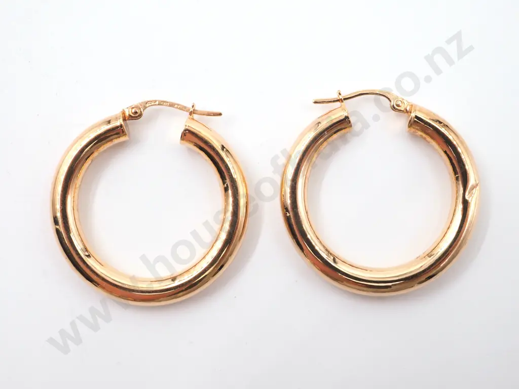 9ct Gold Hoop Earrings Image 1++