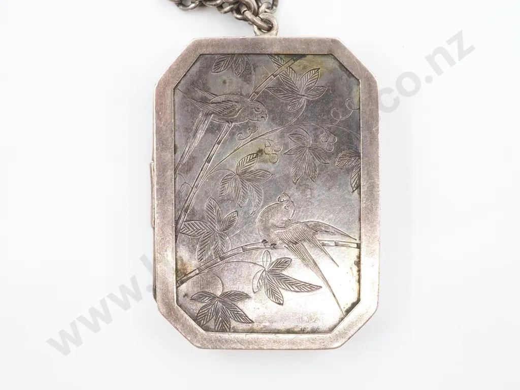 Heavy Victorian Sterling Silver Locket & Chain: C.1880 Image 1++