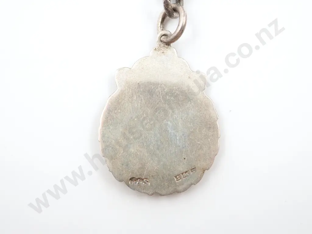 Antique Sterling Silver Hallmarked Graduated Curb Link Single Albert Chain Image 1++