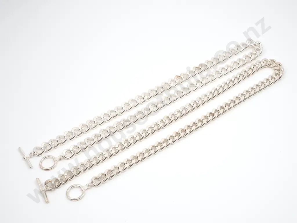 Two Sterling Silver Curb Link Necklace's Image 1++