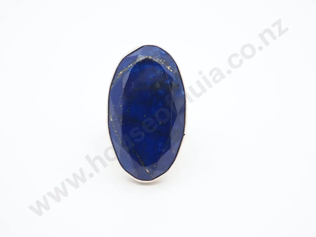 Large Sterling Silver Lapis Ring Image 1++