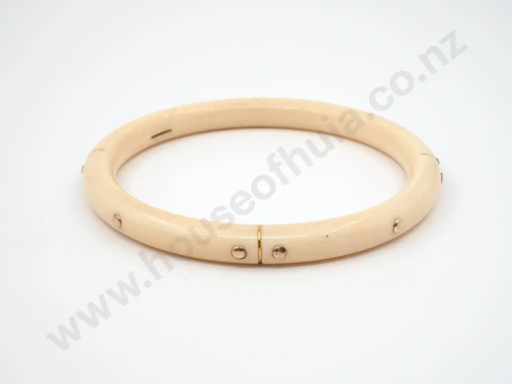 Ivory & 14ct Gold Bangle  Image 1++