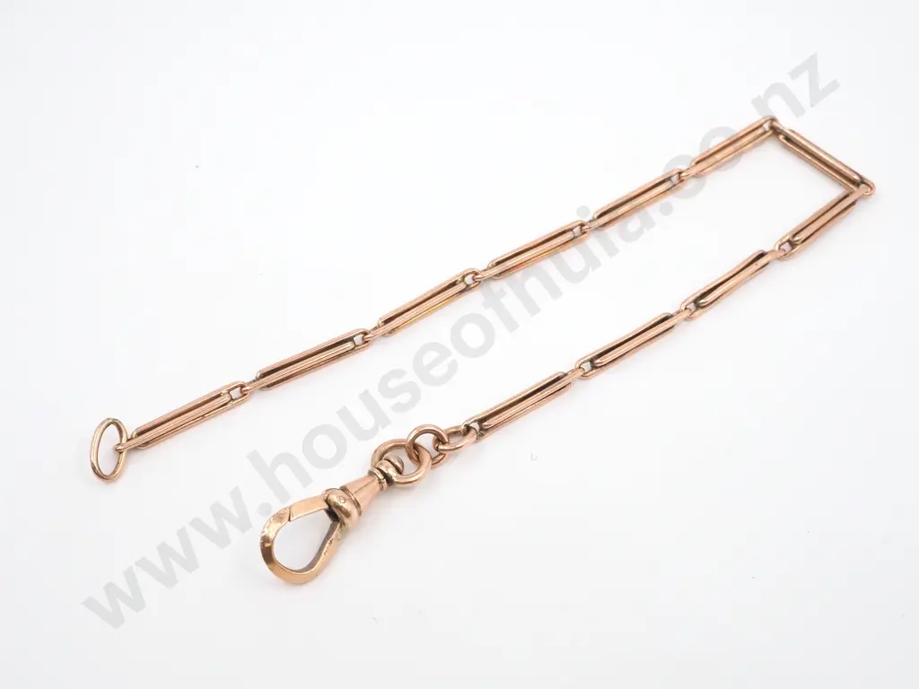 Antique 9ct Rose Gold Bracelet w Lobster Clasp Image 1++