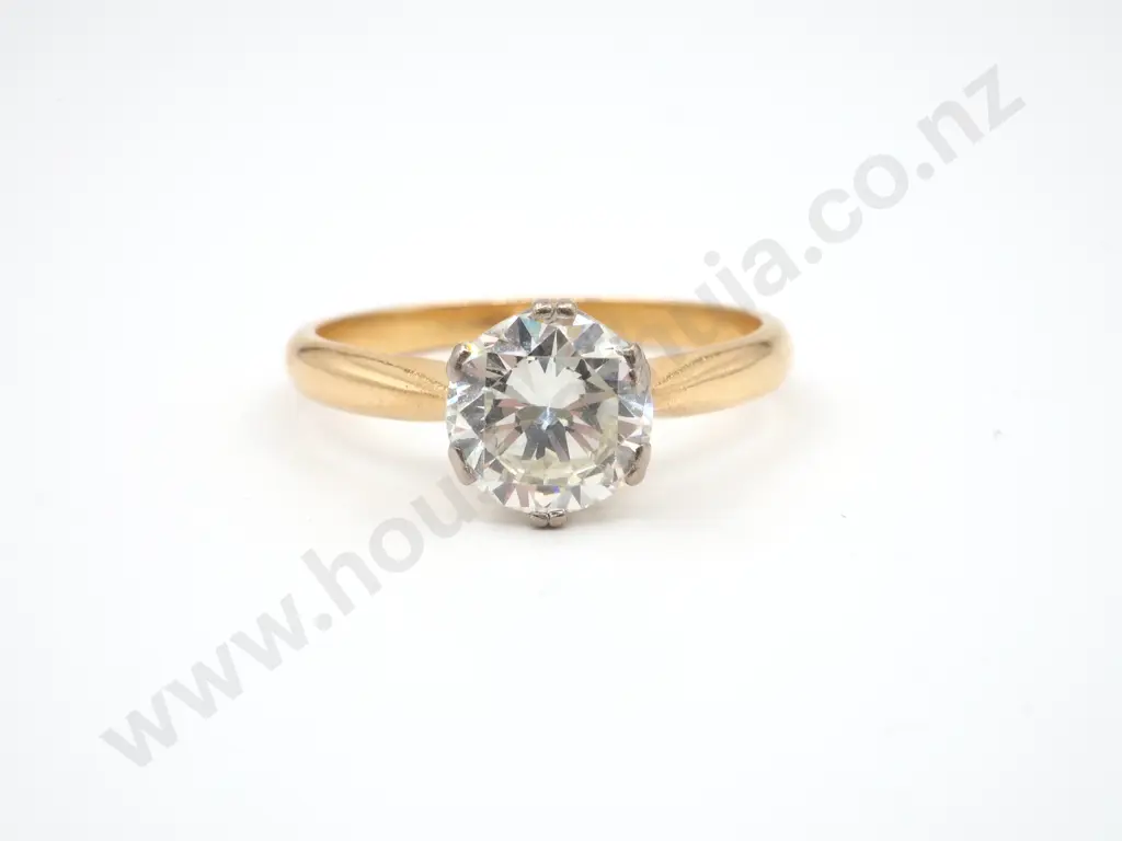 18ct Gold Solitaire 1.19ct Diamond Ring: Valued at $15,300.00 Image 1++