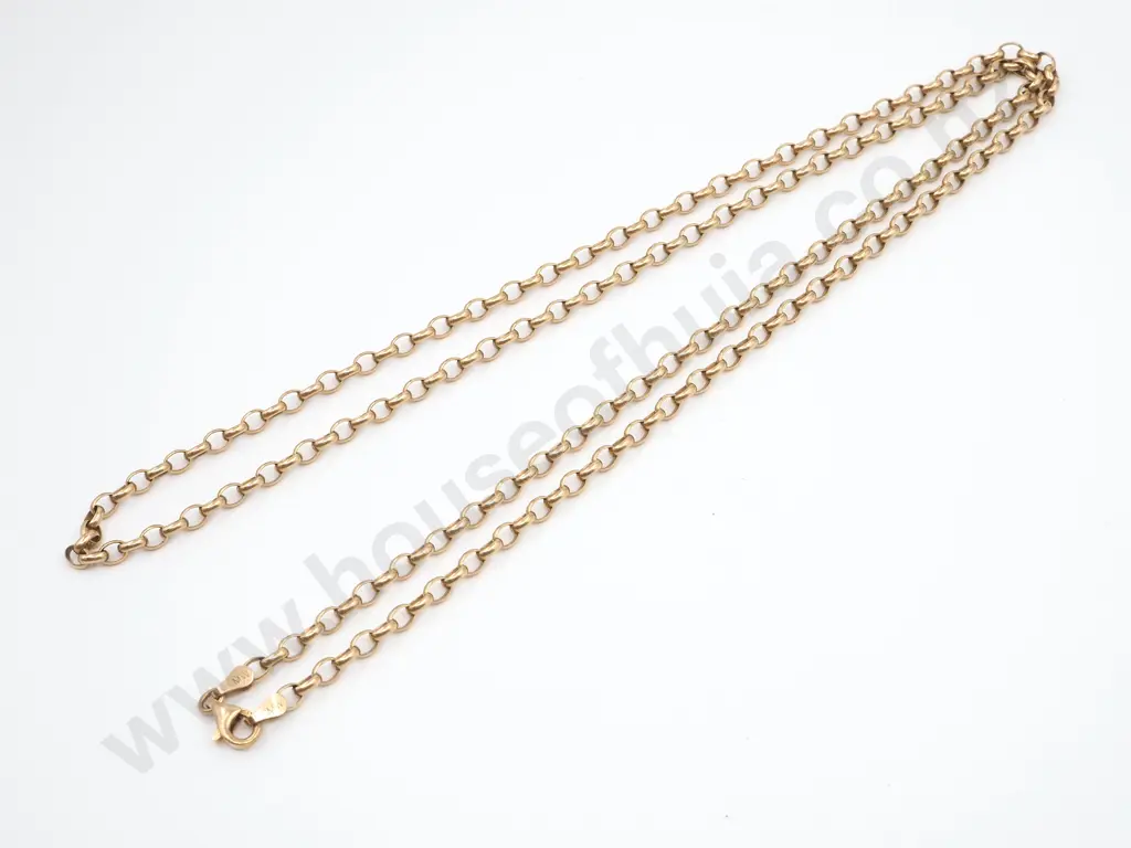 Lengthy 9ct Gold Belcher Chain Image 1++