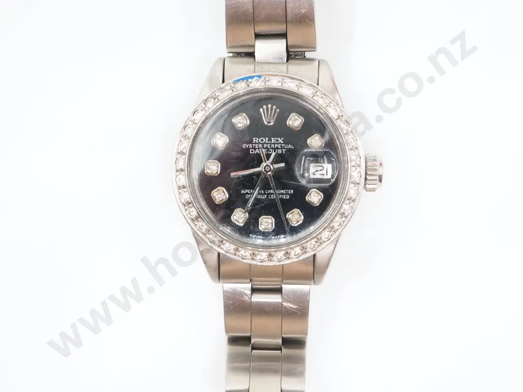 Rolex Oyster Perpetual Datejust 24mm: Aftermarket Diamond Dial & Bezel Image 1++