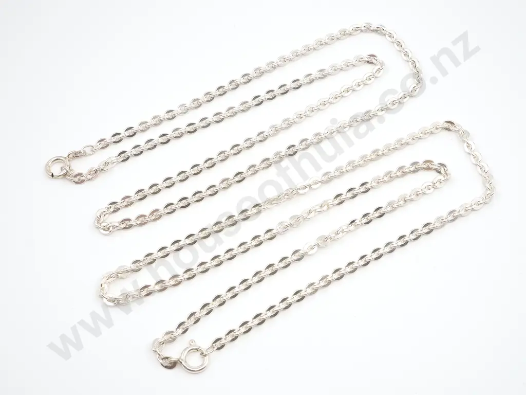 Two Fancy Link Sterling Silver Necklaces Image 1++