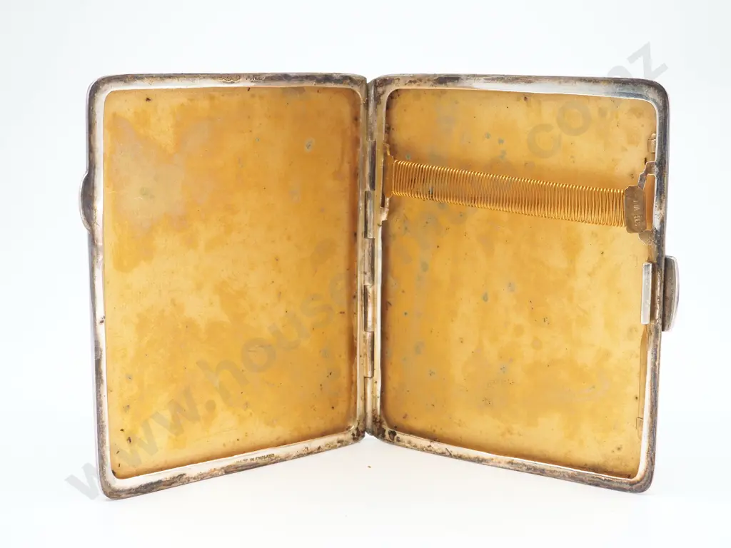 Vintage Sterling Silver Fancy Enamelled Cigarette Case Image 1++