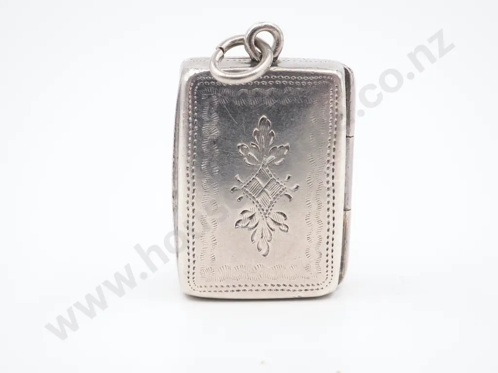 Sterling Silver Georgian Vinaigrette w Gilt Interior Image 1++