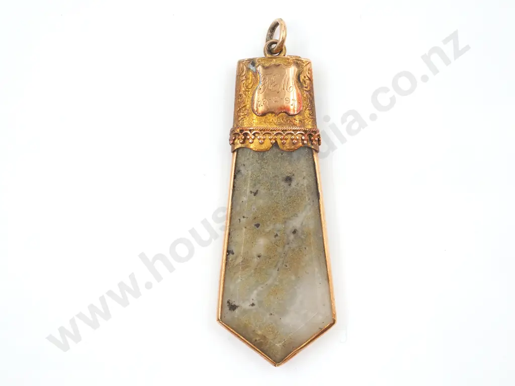 Large Antique New Zealand 15ct Gold, Gold Bearing Quartz Pendant Image 1++