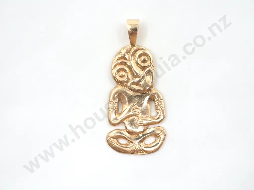 Vintage 9ct Gold Tiki Pendant Image 1++