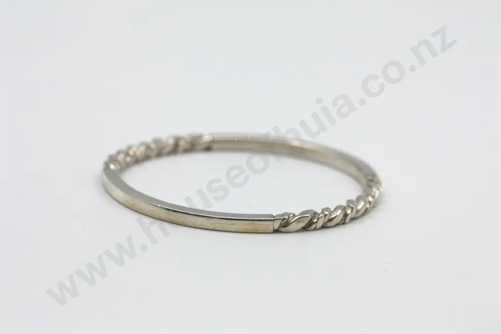 Sterling Silver Twist Detail Bangle Image 1++