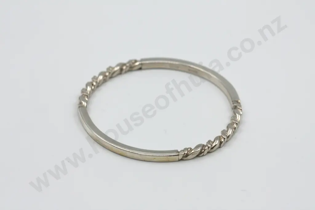 Sterling Silver Twist Detail Bangle Image 1++