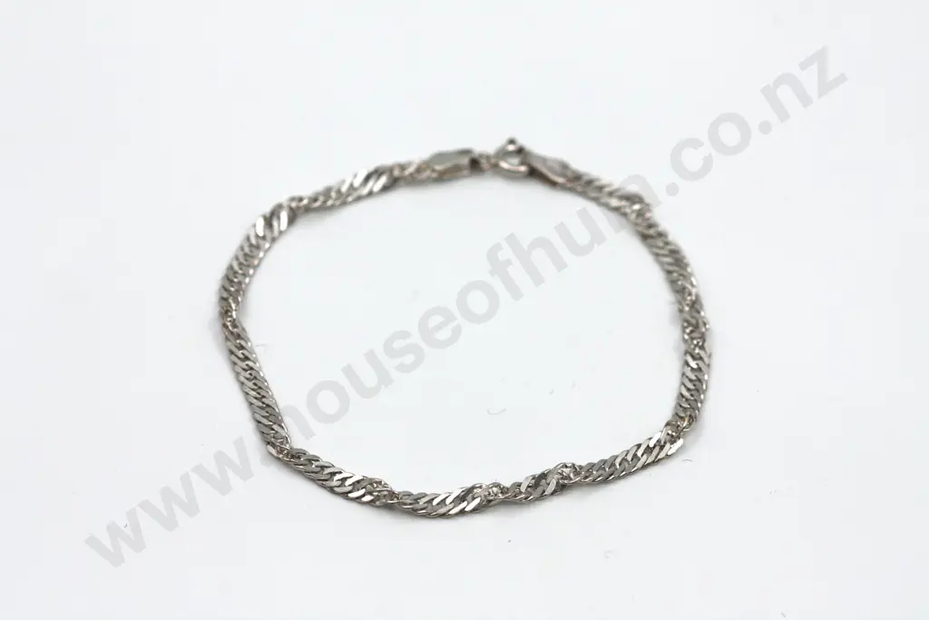 Sterling Silver Tight Curb Chain Bracelet Image 1++