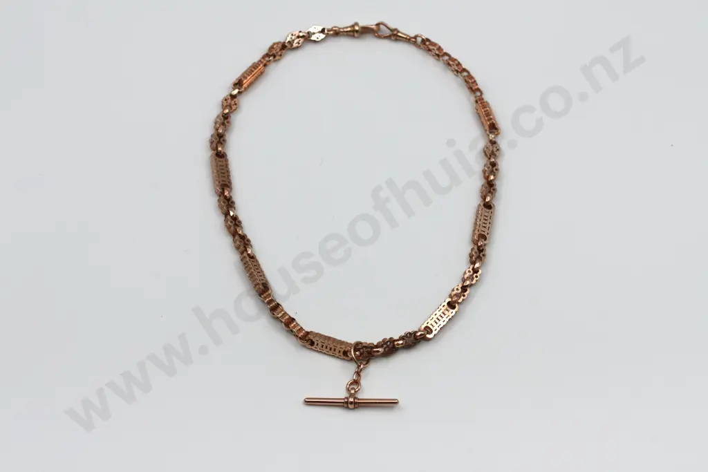 Victorian Intricate 9ct Gold Fancy Link Fob Chain with Valuation Image 1++