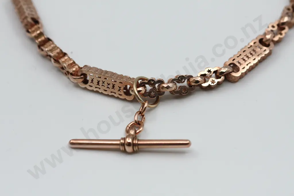 Victorian Intricate 9ct Gold Fancy Link Fob Chain with Valuation Image 1++