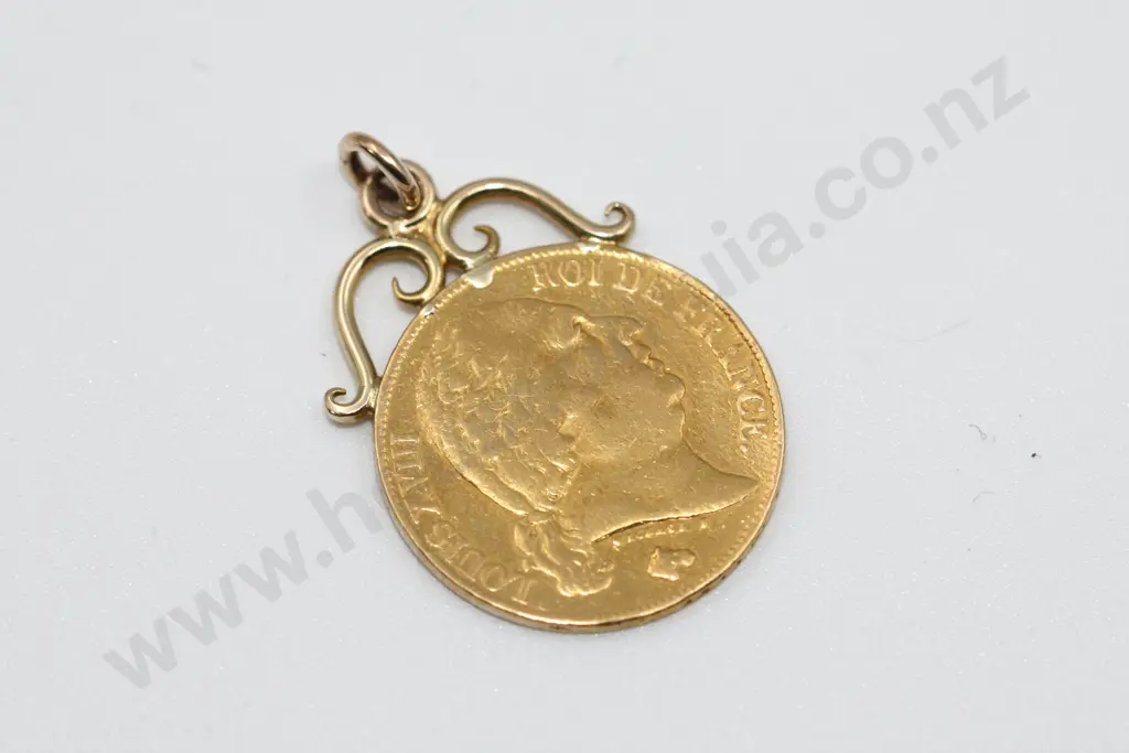1817 20 Franc Louis 18th Gold Coin Pendant Image 1++