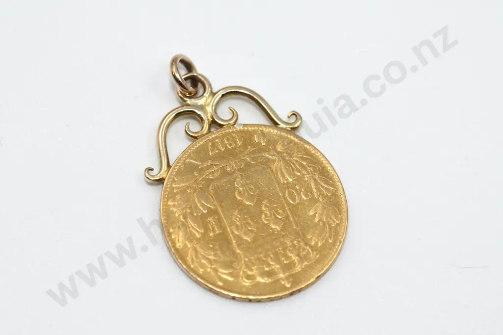 1817 20 Franc Louis 18th Gold Coin Pendant Image 1++