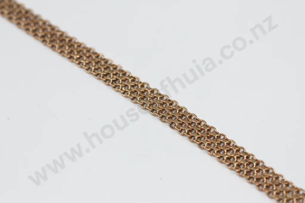 Articulated 9ct Gold Bracelet with 5 Gold Chain Bands Image 1++