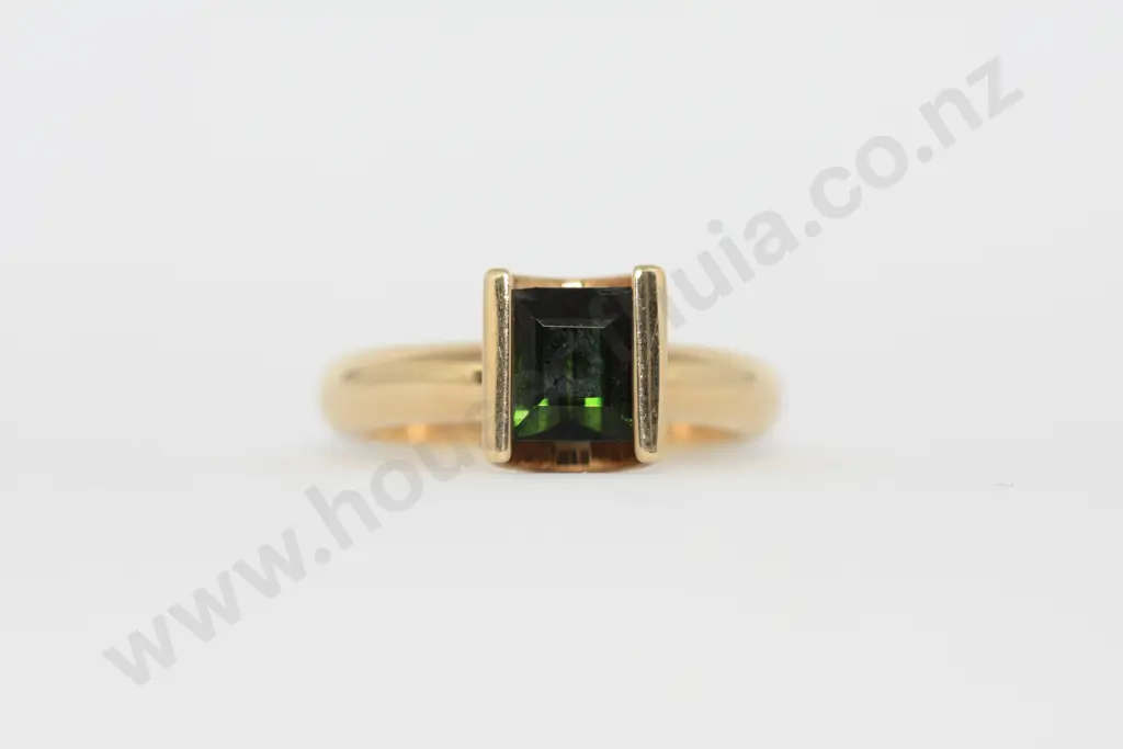 Jens Hansen 9ct Gold Tourmaline Pressure Set Ring Image 1++