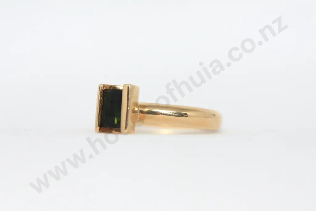 Jens Hansen 9ct Gold Tourmaline Pressure Set Ring Image 1++