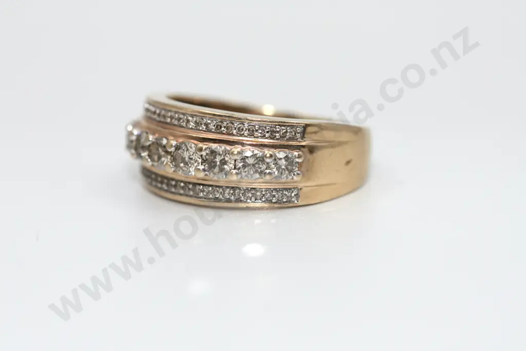 Diamond 10ct Gold pave Set Bridge Ring Michael Hill Image 1++