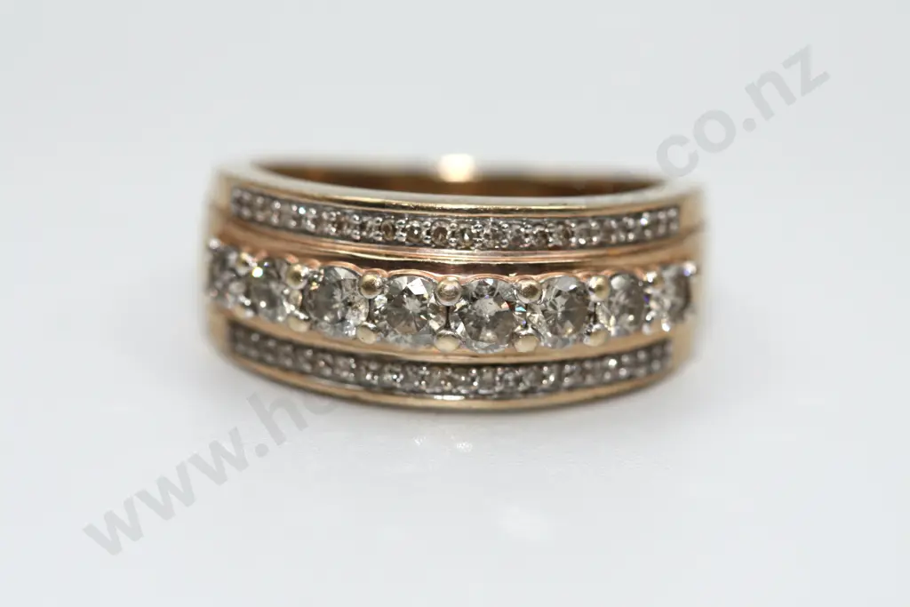 Diamond 10ct Gold pave Set Bridge Ring Michael Hill Image 1++