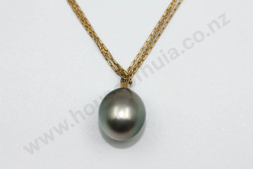 Tahitian Pearl 18ct Gold Necklace Image 1++