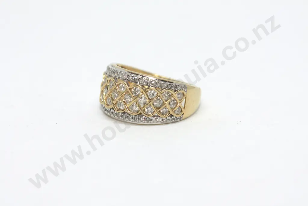Sparkly Tri-Band Diamond Ring in 10ct Gold Image 1++