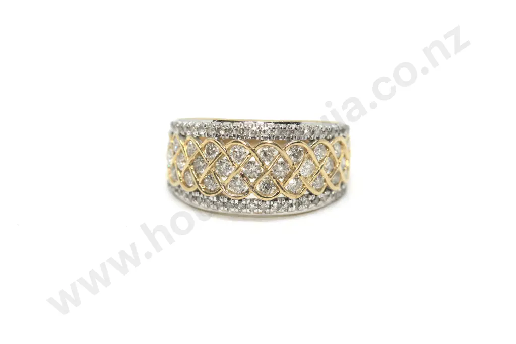 Sparkly Tri-Band Diamond Ring in 10ct Gold Image 1++