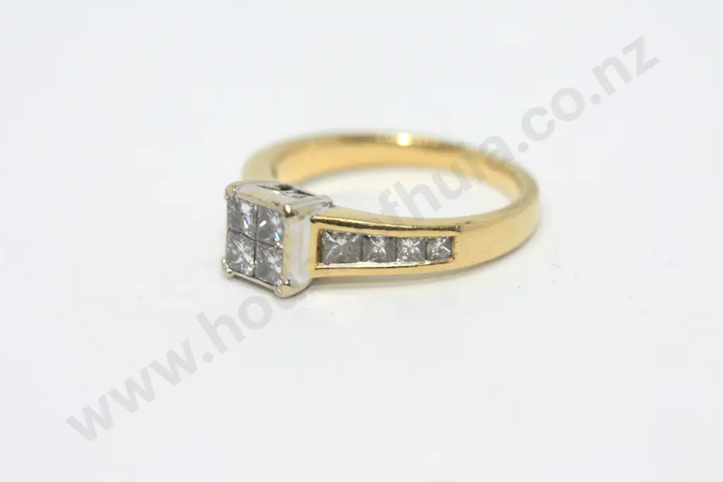 Invisible Set 18ct Gold Diamond Ring Image 1++