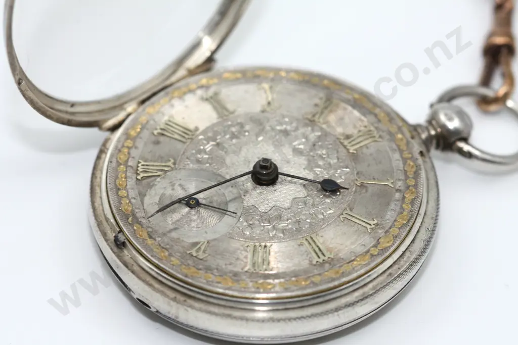 1875 Open Face London Sterling Pocket Watch Image 1++