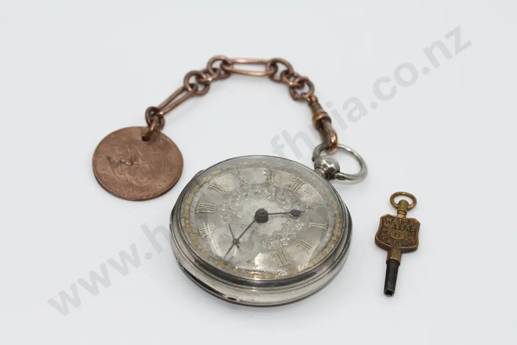 1875 Open Face London Sterling Pocket Watch Image 1++