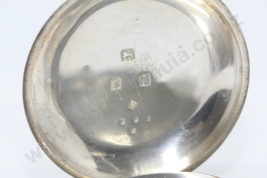 1912 Moyes Nelson Sterling Silver Pocket Watch w Key Image 1++