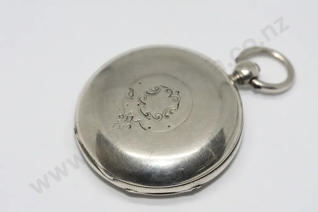 1912 Moyes Nelson Sterling Silver Pocket Watch w Key Image 1++