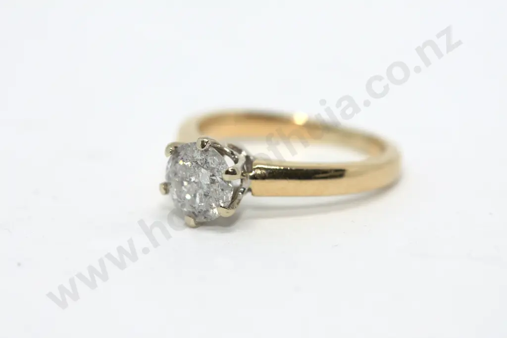 Modern 1ct Diamond Solitarie Ring in 18ct Gold Image 1++