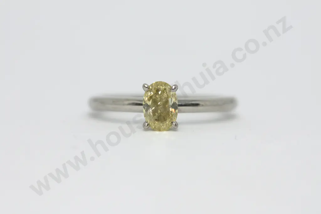 Modern Yellow Diamond Platinum Ring Image 1++