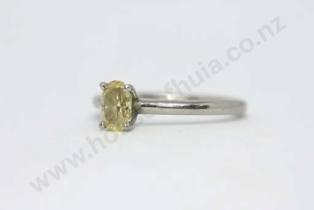 Modern Yellow Diamond Platinum Ring Image 1++