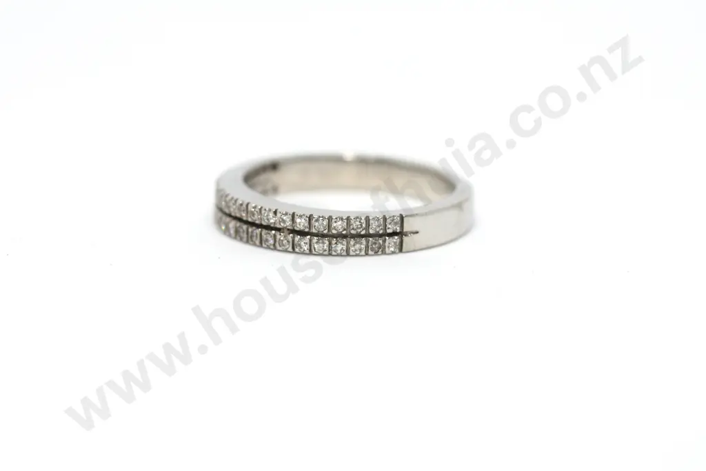 Double Band Diamond Eternity Ring in 18ct White Gold Image 1++