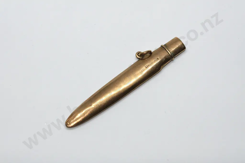 Yellow 9ct Gold Pencil with Engraving Image 1++