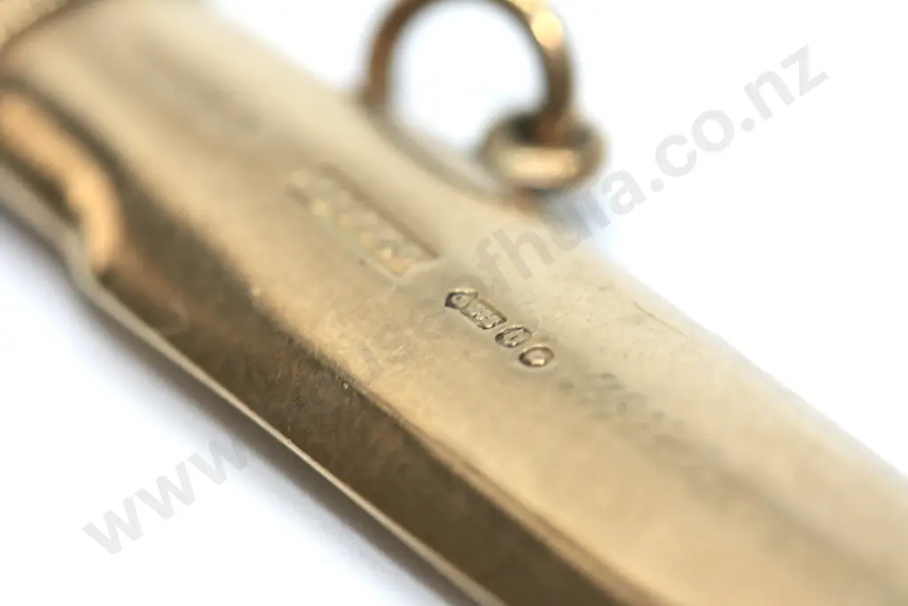 Yellow 9ct Gold Pencil with Engraving Image 1++