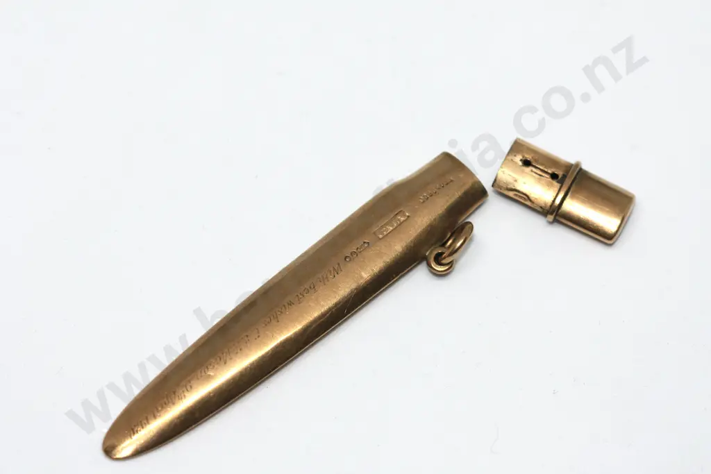 Yellow 9ct Gold Pencil with Engraving Image 1++