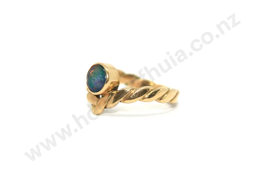 Opal Twist Ring in 18ct Yellow Gold Image 1++