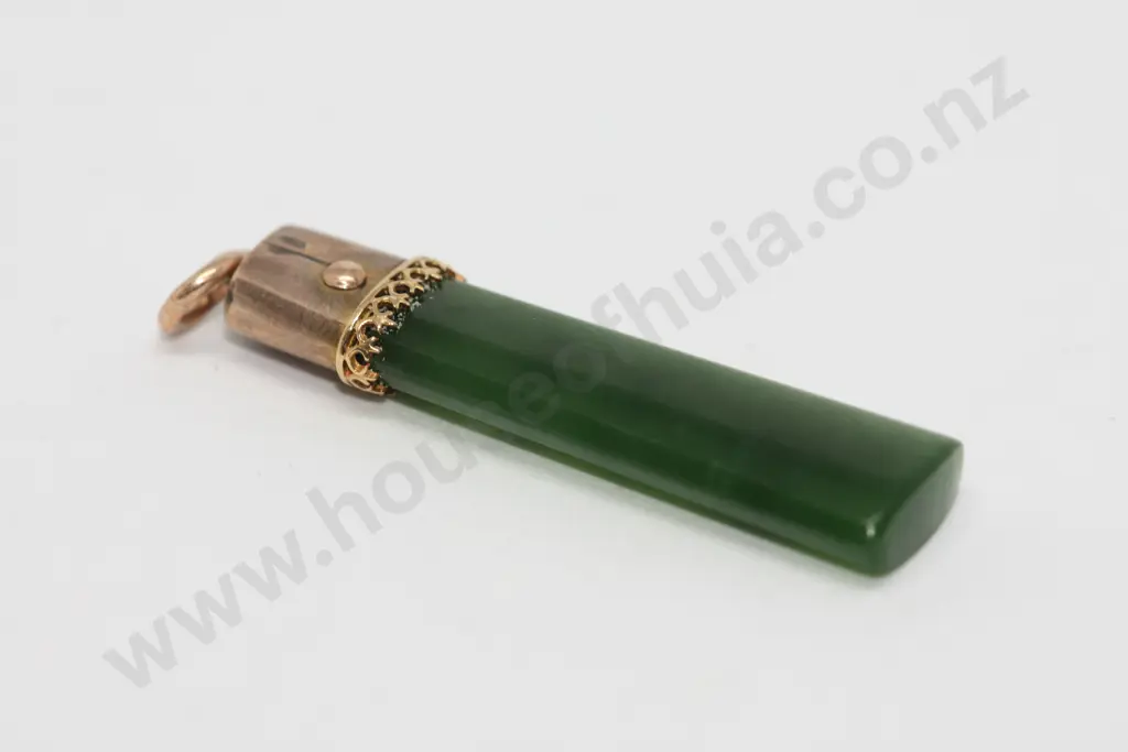 Greenstone Colonial Pendant in Rose 9ct Gold Image 1++