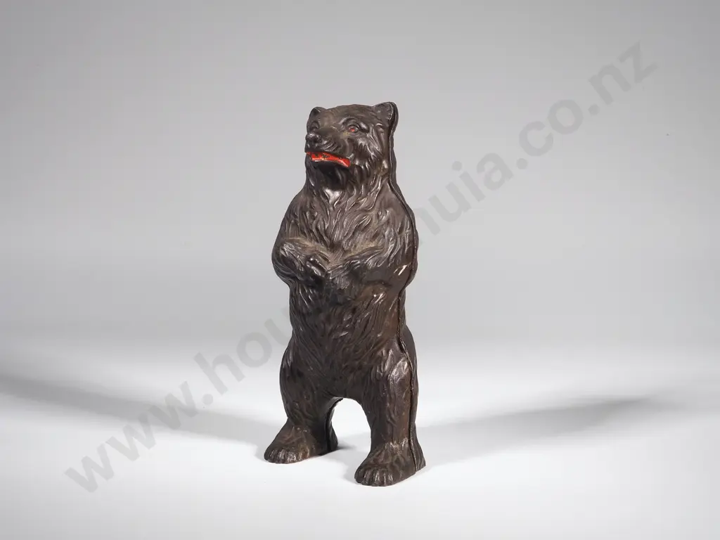 Antique Cast Iron Black Bear Money Box Image 1++